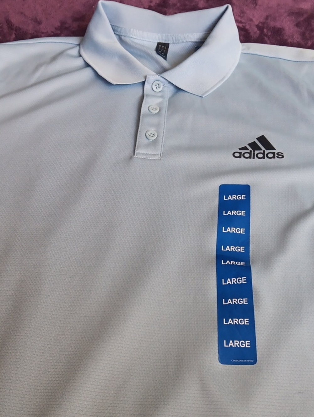 adidas Light Blue Men’s Polo with Black Logo